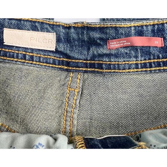 Anthropologie NWT Pilcro The Borrowed Denim Blue Jeans Distressed Grunge Size 29 - Picture 6 of 16
